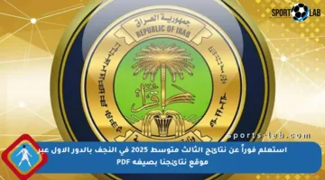 استعلم فوراً عن نتائج الثالث متوسط 2025 في النجف بالدور الأول عبر موقع نتائجنا بصيغة PDF